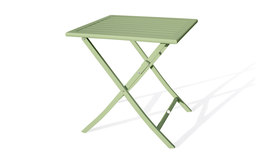 Guéridon de jardin pliant MARIUS (70x70 cm) en aluminium - VERT LAGUNE
