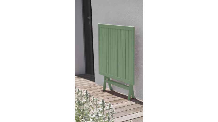 Guéridon de jardin pliant MARIUS (70x70 cm) en aluminium - VERT LAGUNE