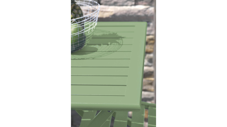 Guéridon de jardin pliant MARIUS (70x70 cm) en aluminium - VERT LAGUNE