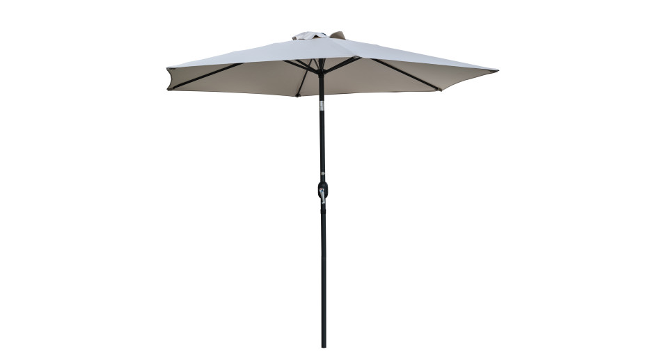 Parasol MARBELLA (diam. 2,7 m) à manivelle en aluminium gris anthracite et polyester - GRIS