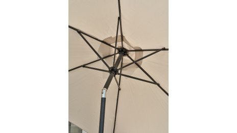 Parasol MARBELLA (diam. 2,7 m) à manivelle en aluminium gris anthracite et polyester - GRIS