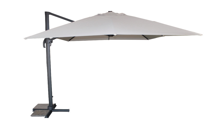 Parasol déporté SEVILLA (4x3 m) en aluminium gris anthracite et polyester - GRIS