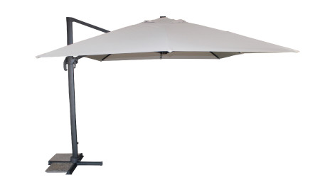 Parasol déporté SEVILLA (4x3 m) en aluminium gris anthracite et polyester - GRIS