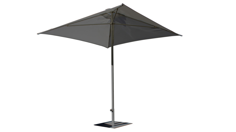 Parasol ouverture push-up EOLO (250x250 cm) en aluminium laqué et toile OLEFIN® - GRIS ANTHRACITE
