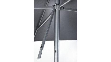 Parasol ouverture push-up EOLO (250x250 cm) en aluminium laqué et toile OLEFIN® - GRIS ANTHRACITE