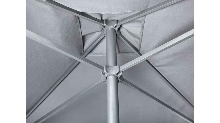 Parasol ouverture push-up EOLO (250x250 cm) en aluminium laqué et toile OLEFIN® - GRIS ANTHRACITE