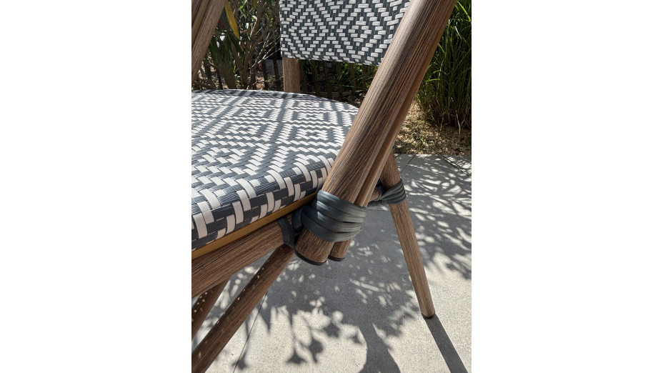 Lot composé de 2 fauteuils de jardin BISTRO-FT-TEX-BLEU empilables