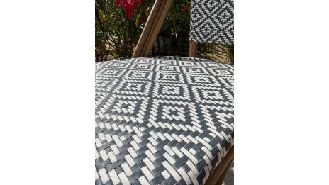 Lot composé de 2 fauteuils de jardin BISTRO-FT-TEX-BLEU empilables