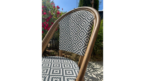 Lot composé de 2 fauteuils de jardin BISTRO-FT-TEX-BLEU empilables