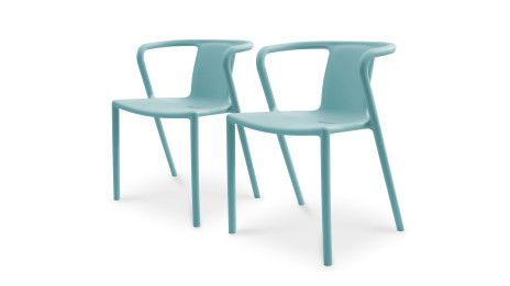Lot composé de 2 fauteuils de jardin DIEGO-FT-AZUR empilables