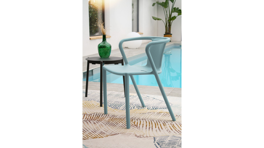 Lot composé de 2 fauteuils de jardin DIEGO-FT-AZUR empilables