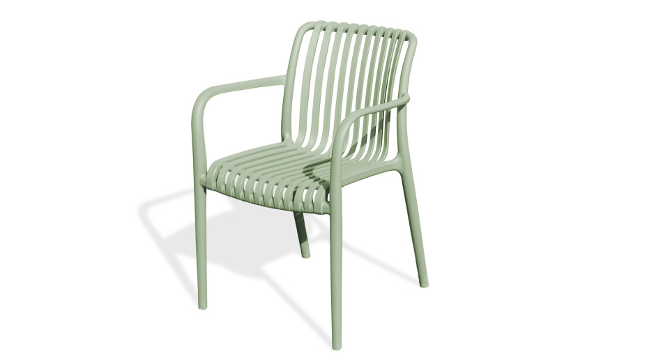 Fauteuil de jardin empilable TIAGO en polypropylène - OLIVE