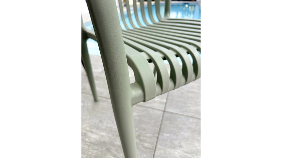 Fauteuil de jardin empilable TIAGO en polypropylène - OLIVE
