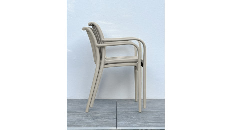 Lot composé de 2 fauteuils de jardin TIAGO-FT-SABLE empilables