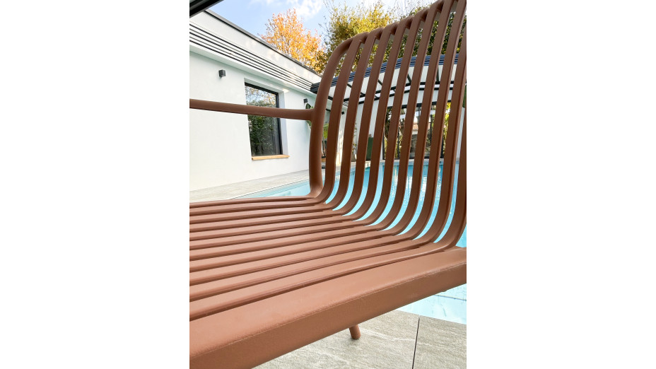 Fauteuil de jardin empilable TIAGO en polypropylène - TERRACOTTA
