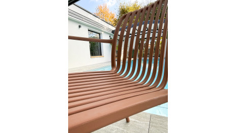 Fauteuil de jardin empilable TIAGO en polypropylène - TERRACOTTA