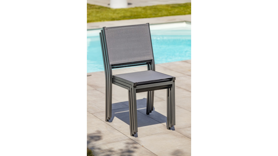 Lot composé de 2 chaises de jardin TOLEDE-CH empilables