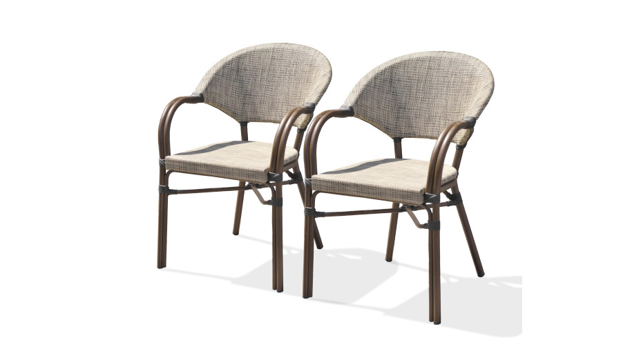 Lot composé de 2 fauteuils de jardin USHUAIA-FT empilables