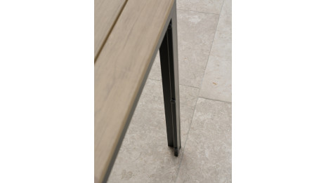 Lot composé d'une table BOSTON-TB150 et de 4 fauteuils de jardin empilables DIEGO-FT-GRISANTH