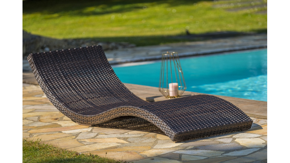 Lot composé de 2 bains de soleil CANCUN-CL-CHOCO empilables