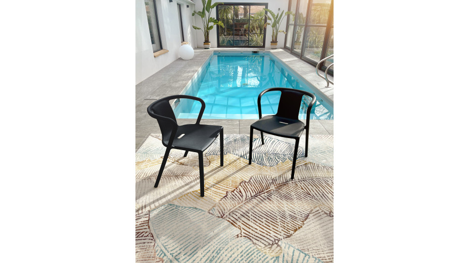 Lot composé de 2 fauteuils de jardin DIEGO-FT-GRISANTH empilables