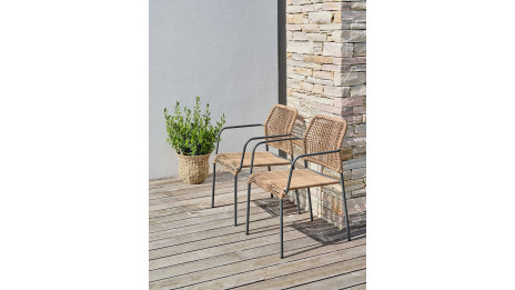 Lot composé de 2 fauteuils de jardin empilables MARCEAU-FT-ANTH