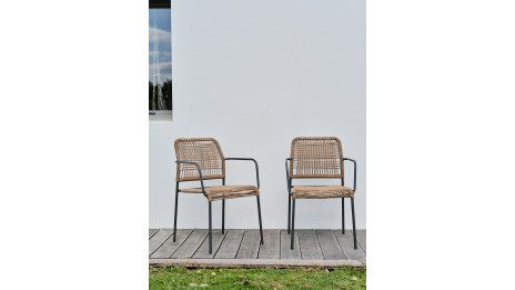 Lot composé de 2 fauteuils de jardin empilables MARCEAU-FT-ANTH