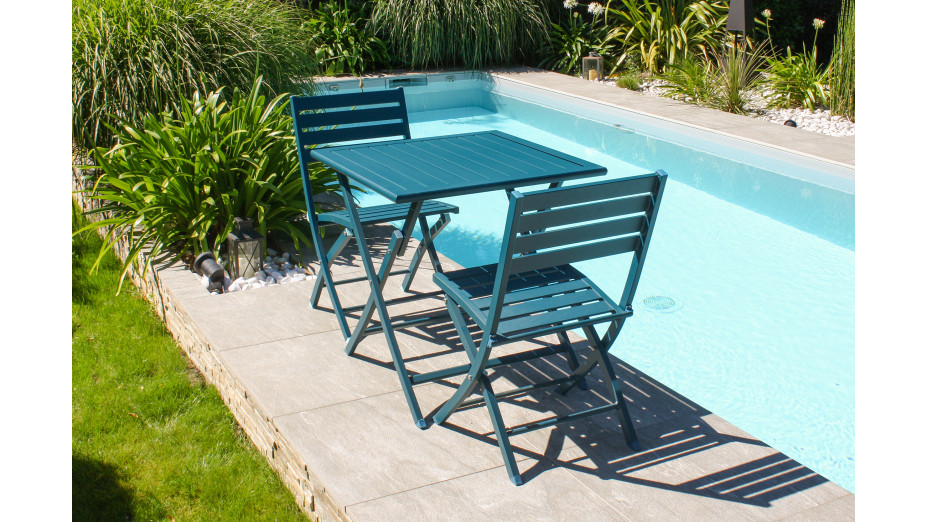 Lot composé de 2 chaises de jardin pliantes MARIUS-CP-CANARD