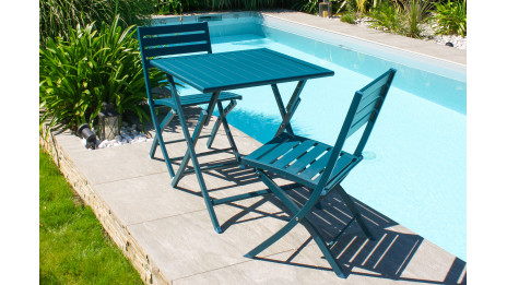 Lot composé de 2 chaises de jardin pliantes MARIUS-CP-CANARD