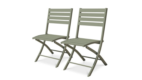 Lot composé de 2 chaises de jardin pliantes MARIUS-CP-KAKI