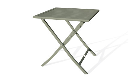 Guéridon de jardin pliant MARIUS (70x70 cm) en aluminium - VERT KAKI