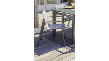 Lot composé de 2 fauteuils de jardin MIAMI-FT-KAKI empilables
