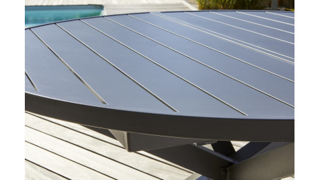 Lot composé d'une table de jardin PELOSA-TB200 et de 6 chaises STOCKHOLM-CH empilables