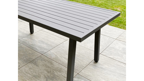 Ensemble repas de jardin ANTALYA 9 places en aluminium - GRIS ANTHRACITE