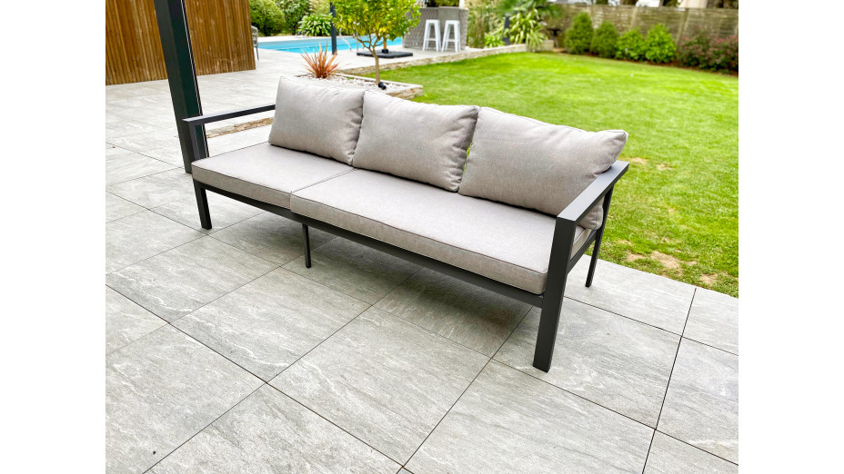 Ensemble repas de jardin ANTALYA 9 places en aluminium - GRIS ANTHRACITE
