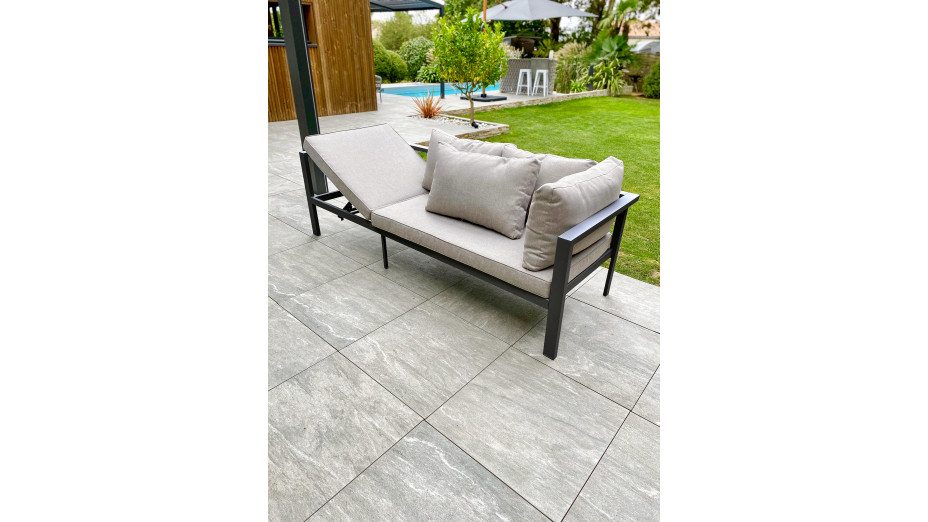 Ensemble repas de jardin ANTALYA 9 places en aluminium - GRIS ANTHRACITE