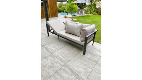 Ensemble repas de jardin ANTALYA 9 places en aluminium - GRIS ANTHRACITE