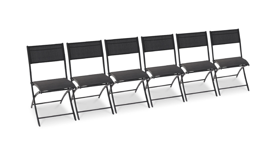 Lot composé de 6 chaises de jardin C43-NTN pliantes