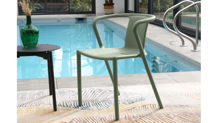 Lot composé de 2 fauteuils de jardin DIEGO-FT-OLIVE empilables