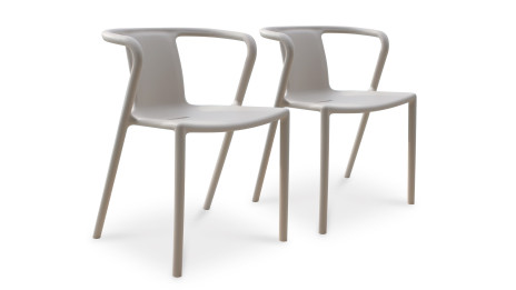 Lot composé de 2 fauteuils de jardin DIEGO-FT-SABLE empilables