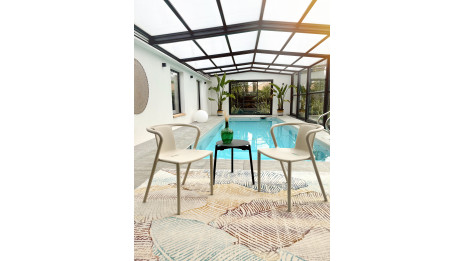 Lot composé de 2 fauteuils de jardin DIEGO-FT-SABLE empilables