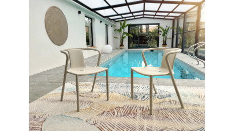Lot composé de 2 fauteuils de jardin DIEGO-FT-SABLE empilables
