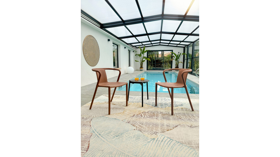 Fauteuil de jardin empilable DIEGO en polypropylène - TERRACOTTA