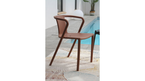 Fauteuil de jardin empilable DIEGO en polypropylène - TERRACOTTA