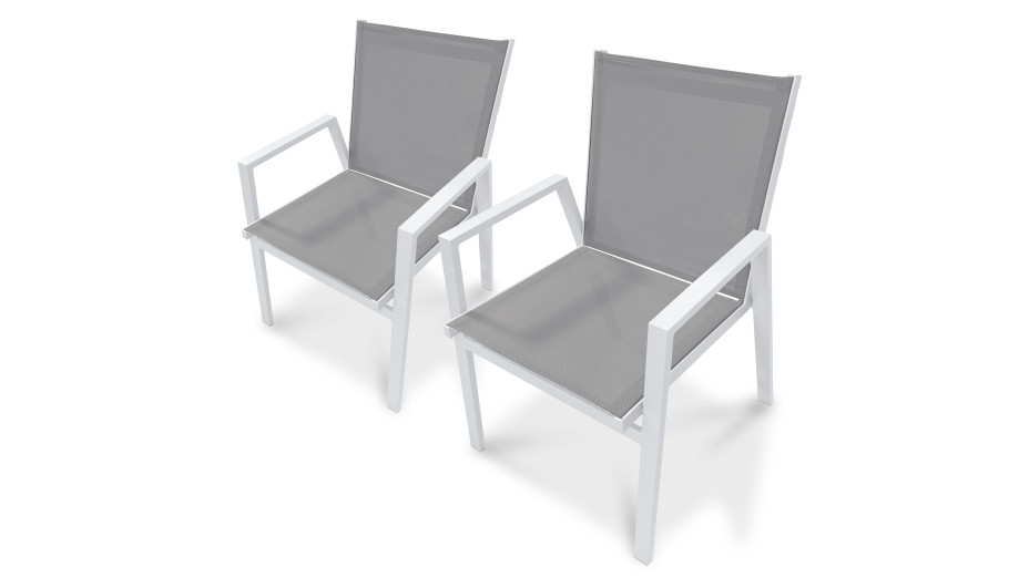 Lot composé de 2 fauteuils de jardin FLORIDE-FT-BLANC empilables
