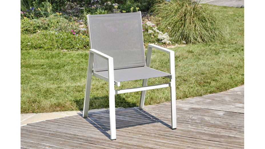 Lot composé de 2 fauteuils de jardin FLORIDE-FT-BLANC empilables