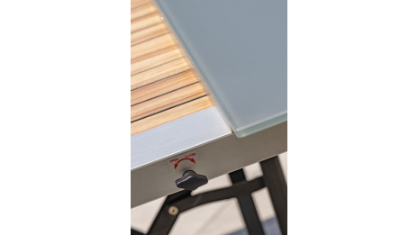 Lot composé d'une table de jardin HONFLEUR-TB250 avec rallonge et de 8 fauteuils pliants HONFLEUR-DC