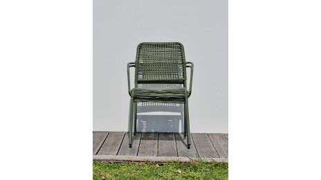 Lot composé de 2 fauteuils de jardin empilables MARCEAU-FT-OLIVE