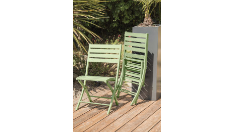 Lot composé de 2 chaises de jardin pliantes MARIUS-CP-LAGUNE