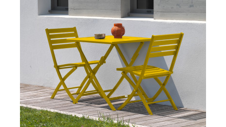 Lot composé de 2 chaises de jardin pliantes MARIUS-CP-MOUTARDE